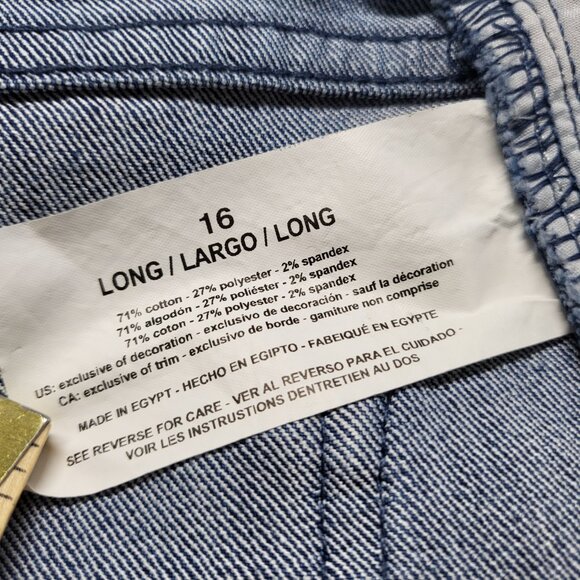 Gloria Vanderbilt Amanda Jeans Womens 16 Long High Rise Straight Leg 36 X 32 - Picture 5 of 16